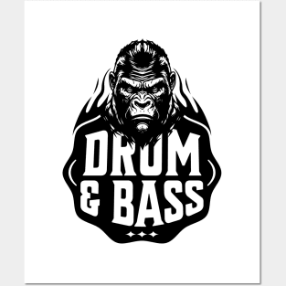 DRUM AND BASS  - Bass Ape (Black) Posters and Art